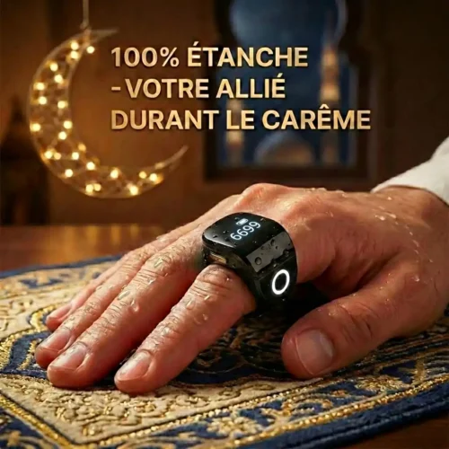 Generated Image February 20, 2026 – 1_26AM Bague Tasbih Tactile & Intelligente : Votre Compagnon Spirituel pour un Zikr sans Erreur